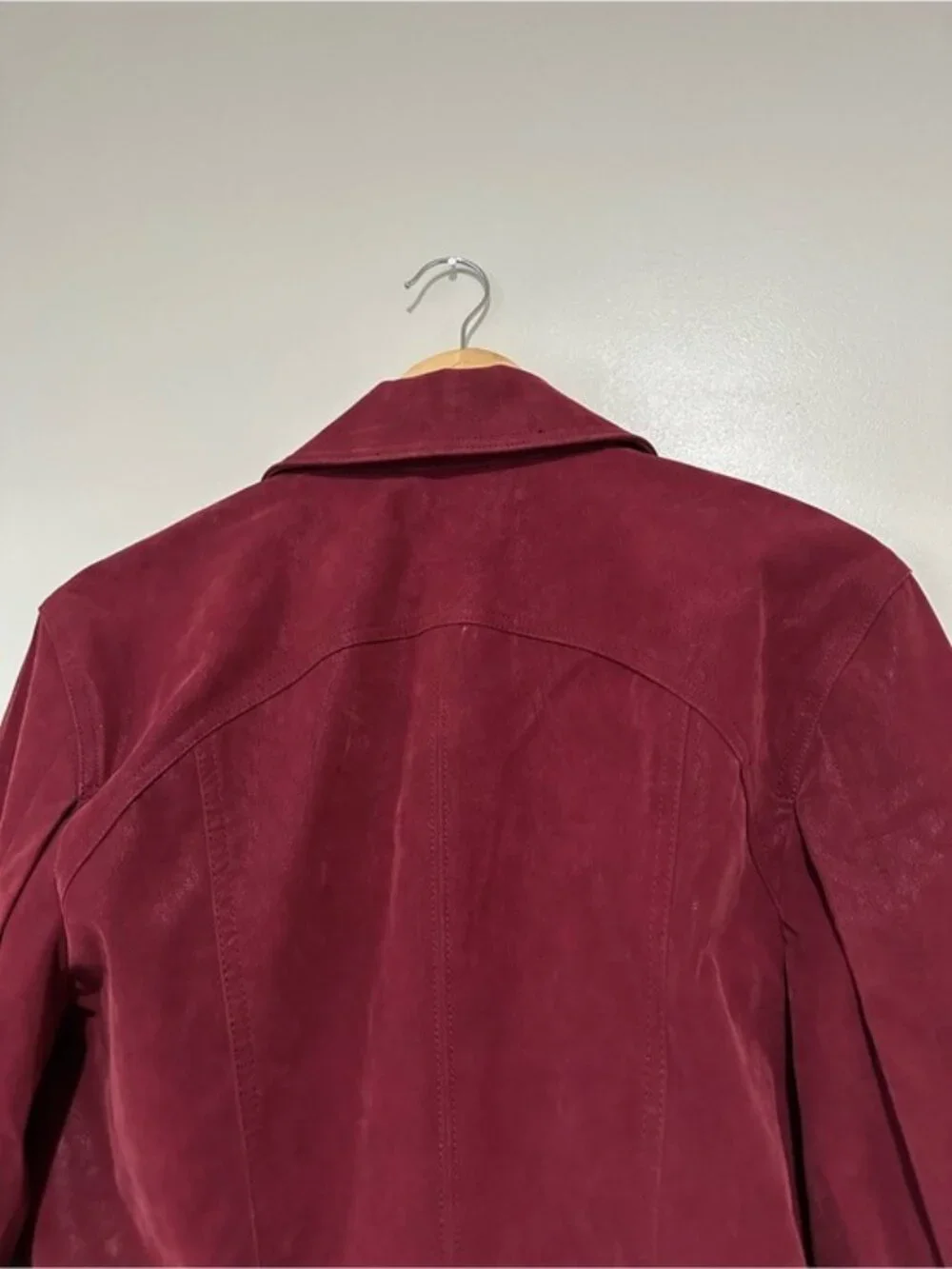 Free People We The Free Burgundy River Vegan Suede Jacket Women’s Large